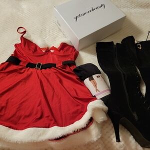 Christmas Outfit Set Size Medium Dress Size 9 Boots New Tights Will Seperate